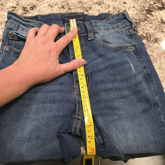 Aeropostale Jeans Denim Skinny Pant Womens 2 Short High Rise Ripped Jegging Blue - Picture 10 of 10